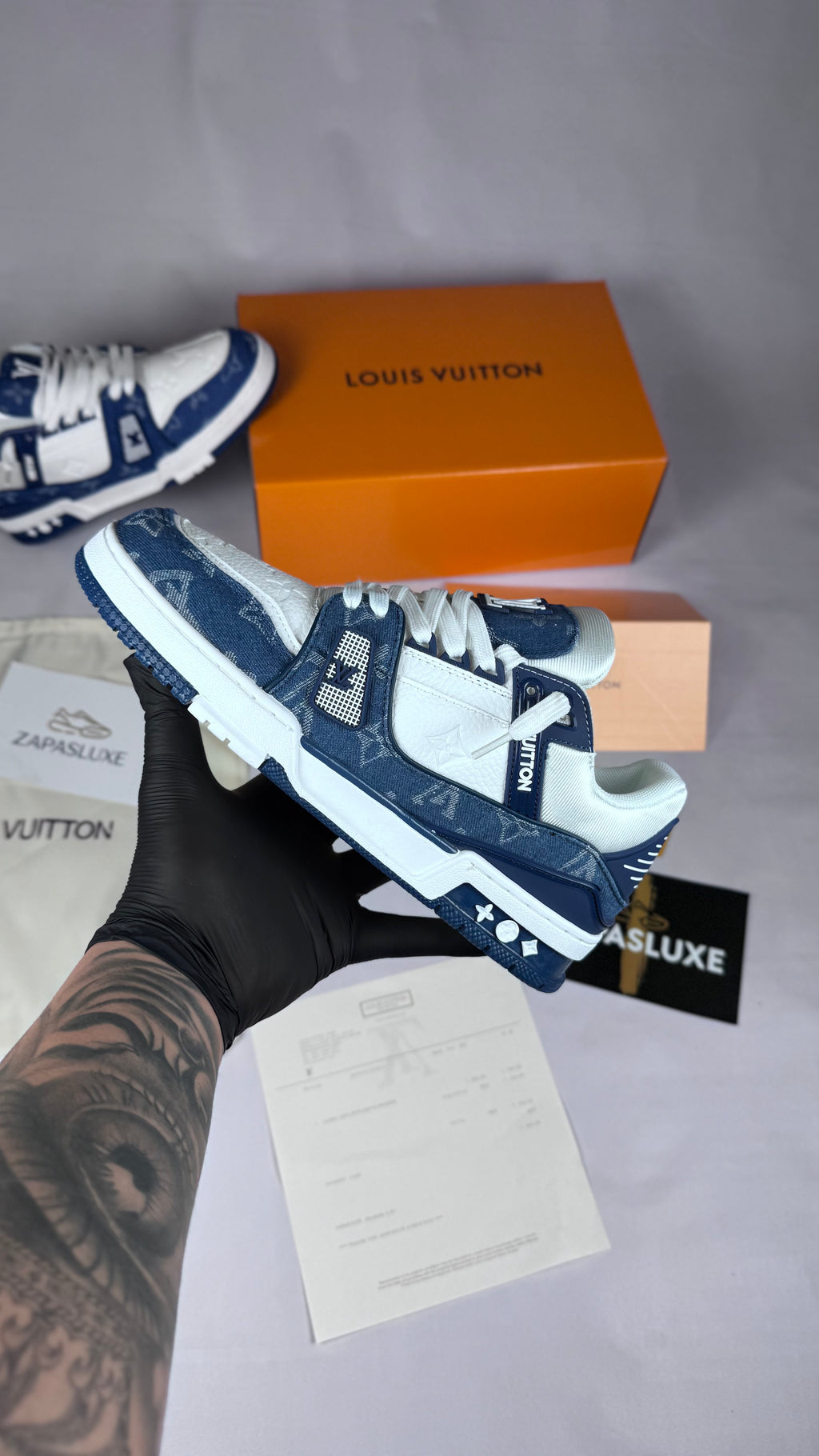 LOUIS VUITTON TRAINER "Blanco/Azul"